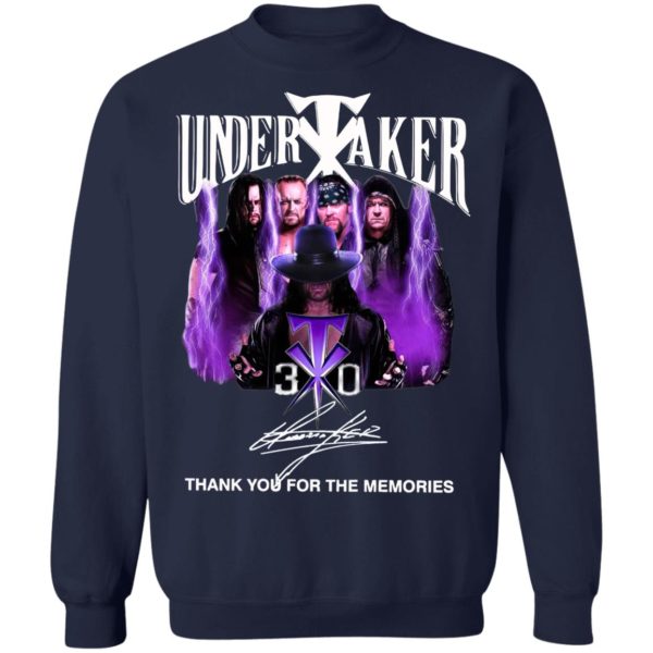 Funny Undertaker 30th Anniversary Thank You For The Memories Signatures Shirt