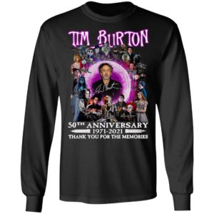Tim Burton 50th Anniversary 1971 2021 Thank You For The Memories Signatures Shirt
