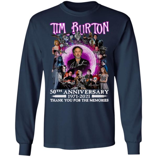 Tim Burton 50th Anniversary 1971 2021 Thank You For The Memories Signatures Shirt