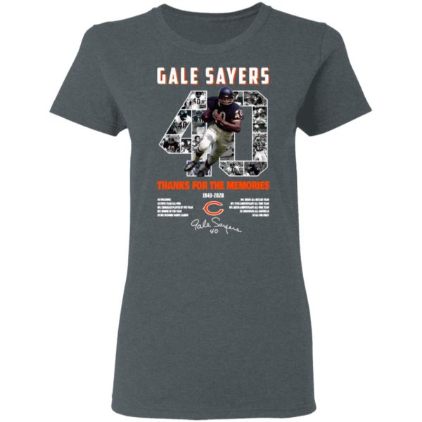 Gale Sayers 40 Thank You For The Memories 1943 2020 Signature Shirt