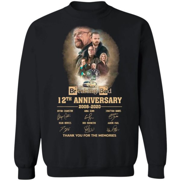 Breaking Bad 12th Anniversary 2008 2020 Thank You For The Memories Signatures Shirt