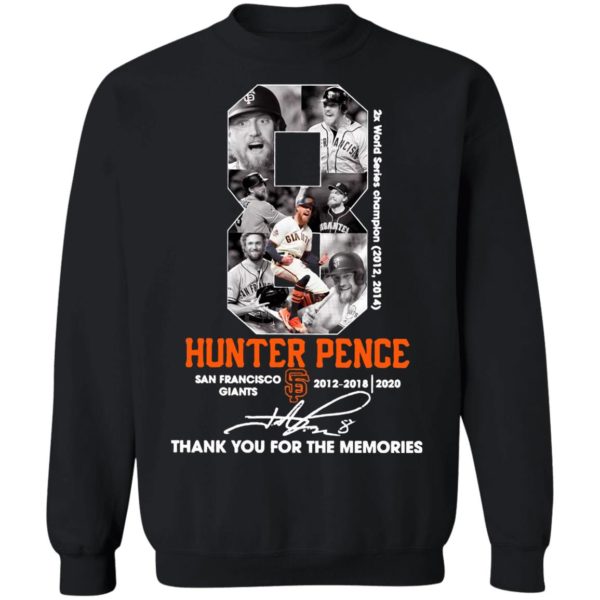 8 Hunter Pence San Francisco Giants 2012 2018 Thank You For The Memories Signature Shirt