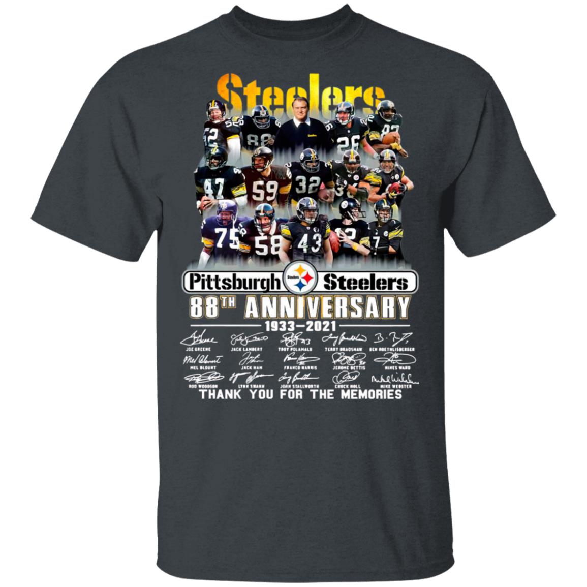 Pittsburgh Steelers 88th Anniversary 1933 2021 Thank You For The Memories  Signature Shirt Sticker by Th - Pixels