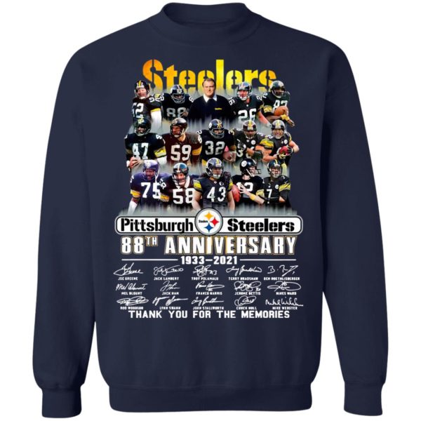 Pittsburgh Steelers 88th Anniversary 1933 2021 Thank You For The Memories Signatures Shirt