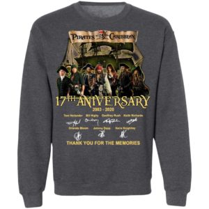Pirates Of The Caribbean 17th Anniversary 2003 2020 Thank You For The Memories Signatures Shirt