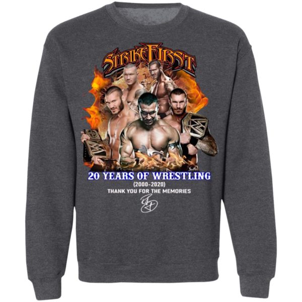 Strike First 20 Years Of Wrestling 2000 2020 Thank You For The Memories Signature Shirt