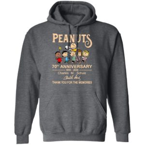 Peanuts 70th Anniversary 1950 2020 Thank You For The Memories Signatures Shirt
