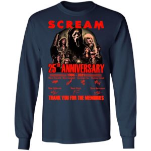 Scream 25th Anniversary 1996 2021 Thank You For The Memories Signatures Shirt
