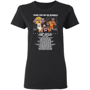 Thank you for the memories legends never die Kobe Bryant title collections Shirt