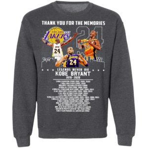 Thank you for the memories legends never die Kobe Bryant title collections Shirt