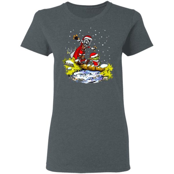 Baby Yoda Walking Under The Snow Christmas Shirt