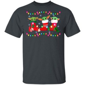 Baby Yoda In Stock Merry Christmas Light Shirt