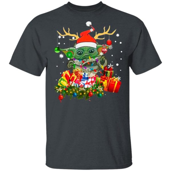 Baby Yoda Hat Santa Reindeer Gift Christmas Sweatshirt