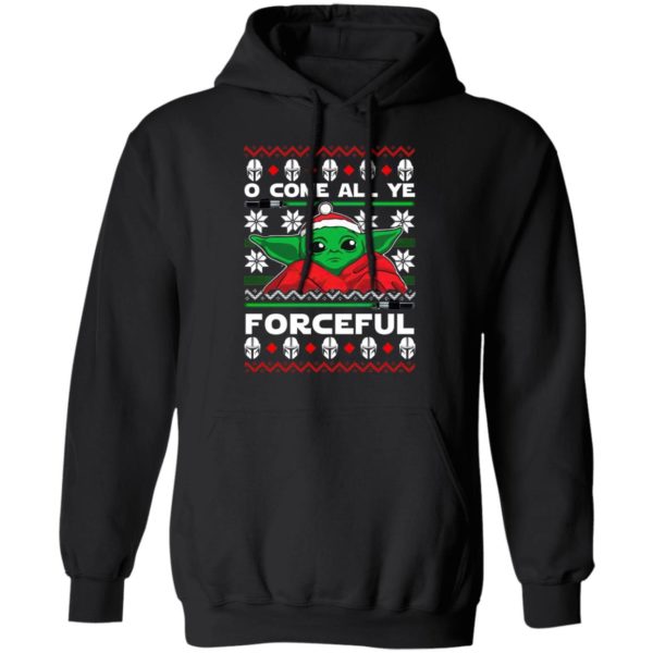 O Come All Ye Forceful Baby Yoda Ugly Christmas sweater