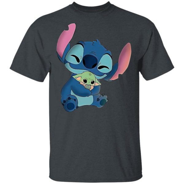 Official Baby Stitch Hug Baby Yoda Shirt