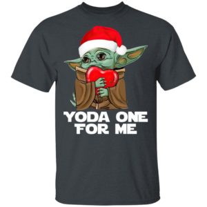 Santa Baby Yoda One For Me Hug Heart Christmas Shirt