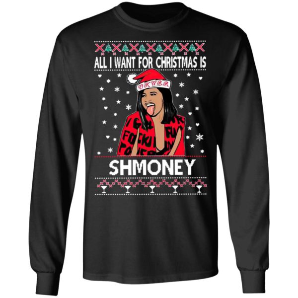 Cardi B All I Want For Christmas Is Shmoney Ugly Christmas Sweater