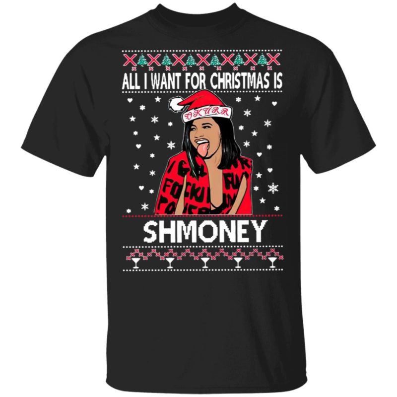 Cardi B All I Want For Christmas Is Shmoney Ugly Christmas Sweater