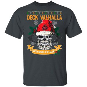Santa Claus Skull Deck Valhalla With Skulls Of Glory Ugly Christmas Sweatshirt