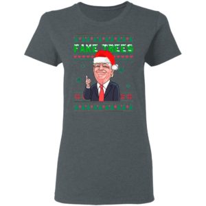 Fake Trees Red Tie Trump for President No Joe Biden Ugly Christmas Sweater