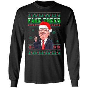 Fake Trees Red Tie Trump for President No Joe Biden Ugly Christmas Sweater