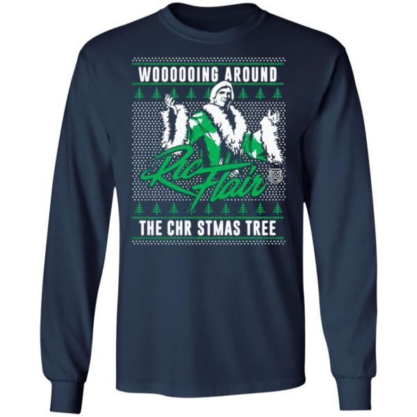 Woooooing Around The Christmas Tree Ugly Faux Knit Ric Flair Sweater