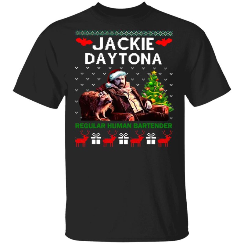 Santa Jackie Daytona Regular Human Bartender Ugly Christmas Sweater