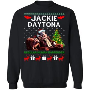 Santa Jackie Daytona Regular Human Bartender Ugly Christmas Sweater