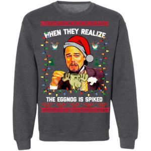 When They Realize The Eggong Is Spiked Leo Laughing Dank Meme Ugly Merry Christmas Sweater