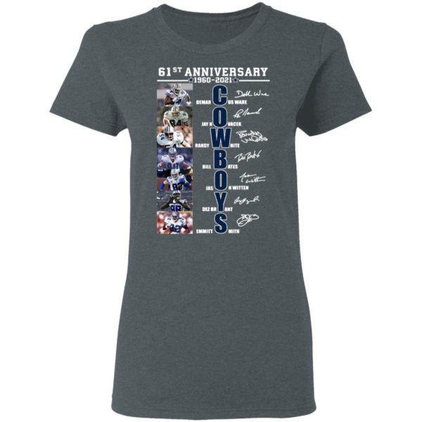 Cowboys 61st Anniversary Players Signatures 1960 2021 Shirt