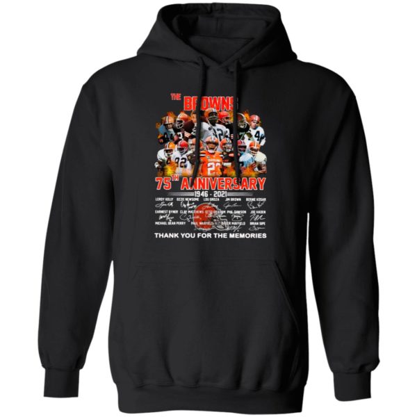 The Cleveland Browns 75th Anniversary 1946 2021 Thank You For The Memories Signatures Shirt