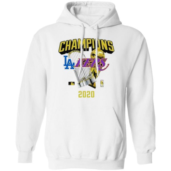 Los Angeles Dodgers Lakers 2020 World Champions Trophies Shirt