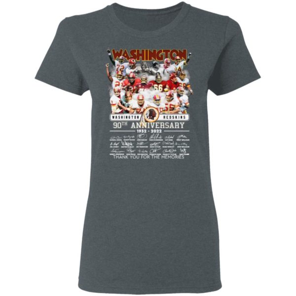 Washington Redskins 90th Anniversary 1932 2022 Thank You For The Memories Signatures Shirt