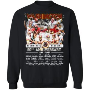Washington Redskins 90th Anniversary 1932 2022 Thank You For The Memories Signatures Shi