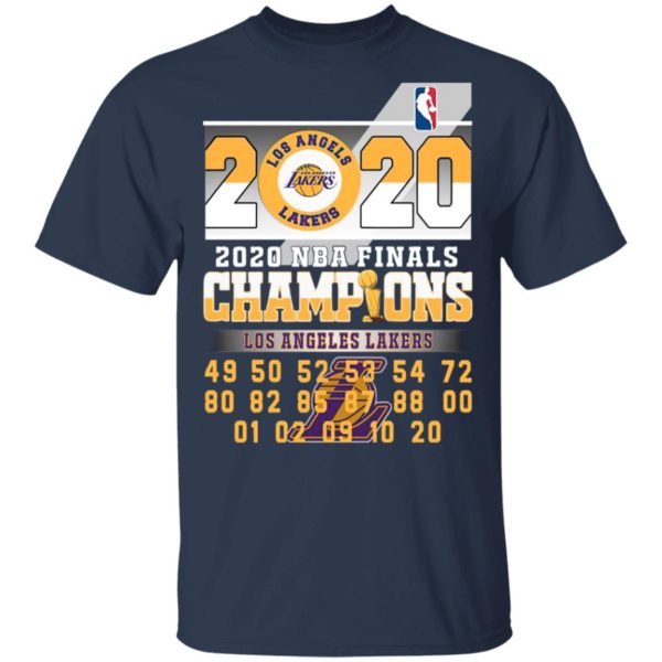 Los Angeles Lakers 2020 Nba Finals Champions 49 50 52 53 54 Shirt