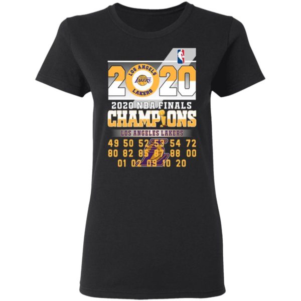 Los Angeles Lakers 2020 Nba Finals Champions 49 50 52 53 54 Shirt
