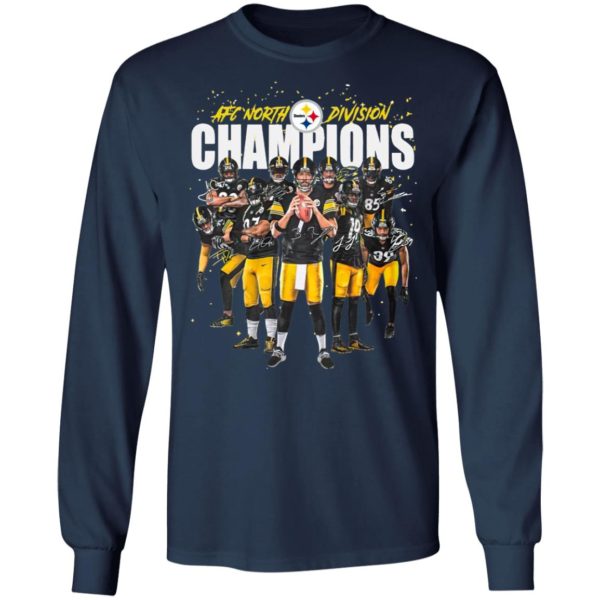Afc North Division Champions Signatures Pittsburgh Steelers Team Football Shirt