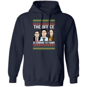 The Offfce Is Coming To Town Michael Scott Jim Halpert Dwight Schrute Ugly Christmas Sweater