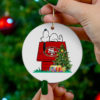 Seattle Seahawks Snoopy Christmas Circle Ornament