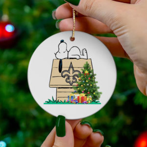 New Orleans Saints Snoopy Christmas Circle Ornament