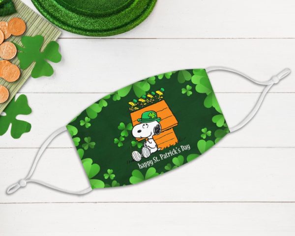Irish Snoopy Leprechaun Hat Happy St Patrick’s Day Face Mask
