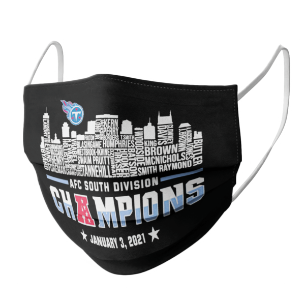Tennessee Titans 2020 AFC South Division Champions January 3 2021 face mask