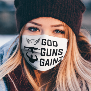 God Guns Gains face mask