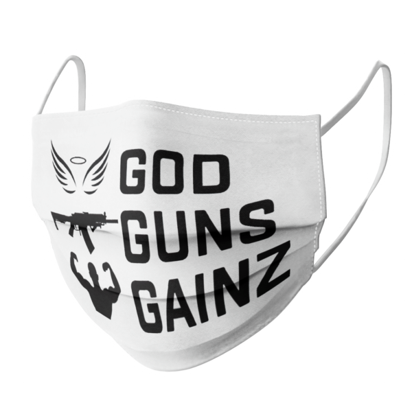 God Guns Gains face mask