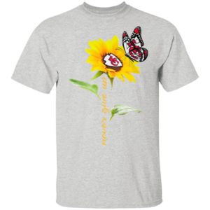 Kansas City Chiefs Football Sunflower And Butterfly Never Give Up Shirt