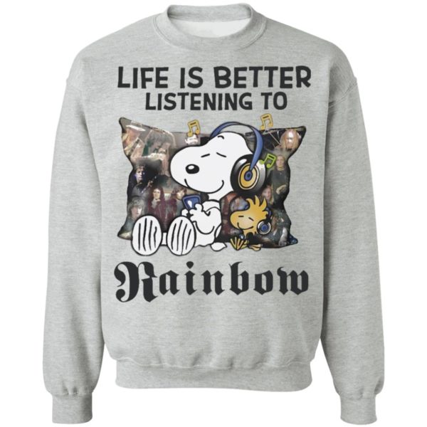 Snoopy Life Is Better Listening To Rainbow shirt