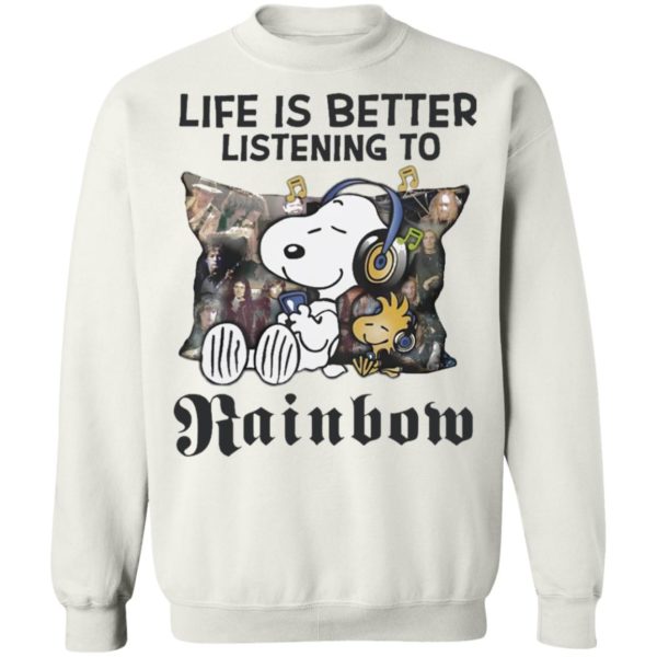 Snoopy Life Is Better Listening To Rainbow shirt