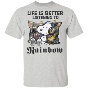 Snoopy Life Is Better Listening To Rainbow shirt