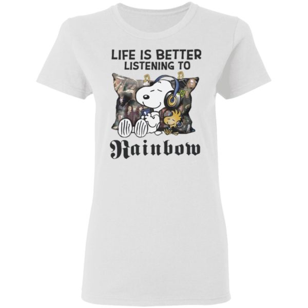 Snoopy Life Is Better Listening To Rainbow shirt