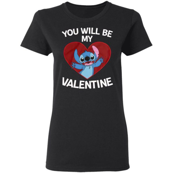 Stitch Heart You Will Be My Valentine Shirt, Long Sleeve, Hoodie